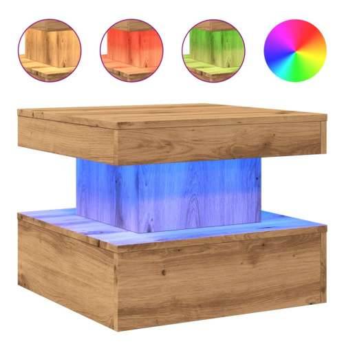 Stolić za kavu s LED svjetlima boja hrasta artisan 50x50x40 cm - artisian oak 1 50 cm Cijena