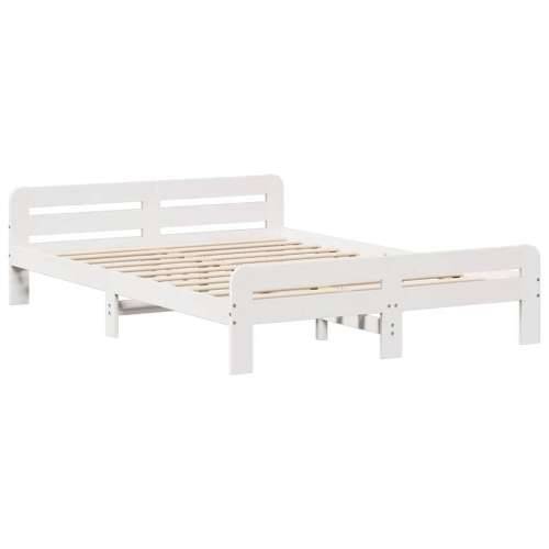 Okvir kreveta bez madraca bijeli 140 x 190 cm masivna borovina - Bijela 140 x 190 cm Cijena