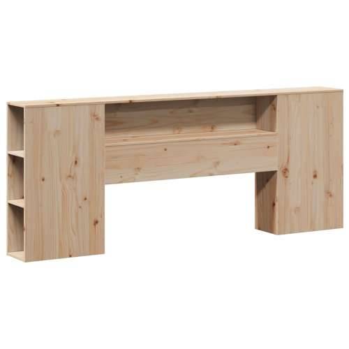 Krevet s regalom za knjige bez madraca 200x200 cm masivno drvo - Smeđa 200 x 200 cm Cijena