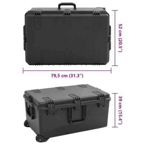 Prijenosni kovčeg crni 79,5x52x39 cm od PP-a - 79.5 x 52 x 39 cm Cijena