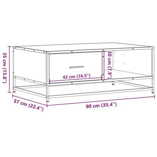 Stolić za kavu boja hrasta sonome 90x57x35 cm od drva i metala - sonoma hrast 1 Cijena