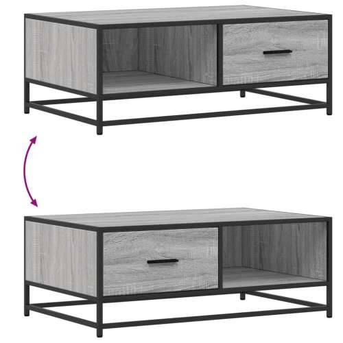 Stolić za kavu siva boja hrasta 90x57x35 cm od drva i metala - Sivi hrast sonoma 1 Cijena