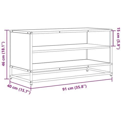 TV ormarić boja hrasta 91x40x46 cm konstruirano drvo i metal - sonoma hrast 1 91 cm Cijena