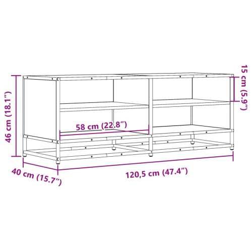TV ormarić boja dimljenog hrasta 120,5x40x46 cm konstruirano - Dimljeni hrast 1 120.5 cm Cijena