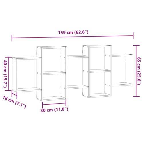 Zidna polica boja hrasta sonome 159x18x65 cm konstruirano drvo - Sivi hrast sonoma 159 x 18 x 65 cm 1 Cijena
