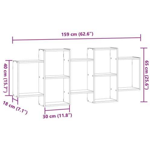 Zidna polica boja staro drvo 159x18x65 cm konstruirano drvo - Staro drvo 159 x 18 x 65 cm 1 Cijena