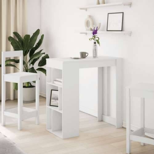 Barski stol s stalcima bijeli 102x50x103,5 cm konstruirano drvo - Bijela 1 Cijena