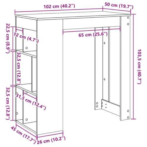 Barski stol s stalcima boja hrasta 102 x 50 x 103,5 cm drveni - sonoma hrast 1 Cijena