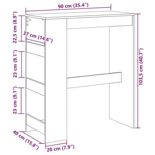 Barski stol s držačima crni 90x40x103,5 cm konstruirano drvo Crna 1 Cijena
