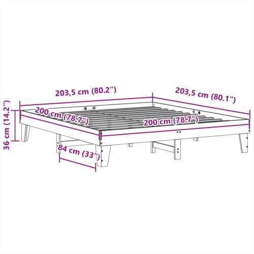 Okvir kreveta bez madraca voštano smeđi 200x200 cm od borovine - Voštano smeđa 200 x 200 cm Cijena