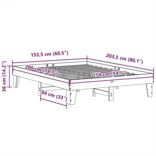 Okvir kreveta bez madraca bijeli 150x200 cm od masivne borovine - Bijela 150 x 200 cm Cijena