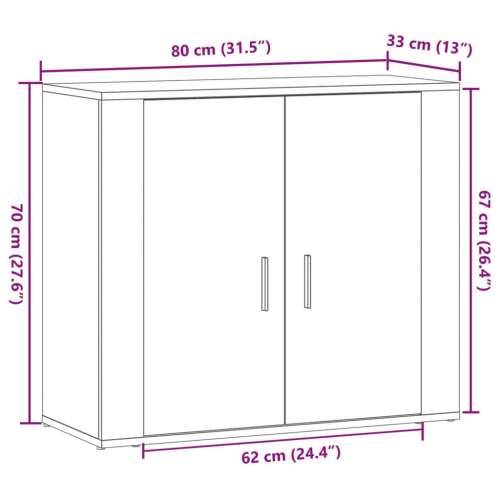 Komoda boja starog drva 80 x 33 x 70 cm od konstruiranog drva - Staro drvo 1 Cijena