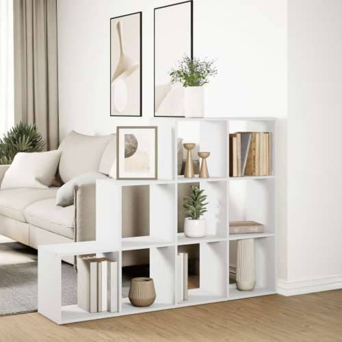 Pregrada/regal za knjige 3razina bijeli 137,5x29x103,5cm drveni - Bijela 1 103.5 cm 137.5 cm Cijena