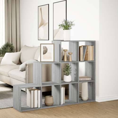 Pregrada/regal za knjige 3razina sonoma 137,5x29x103,5cm drveni - Sivi hrast sonoma 1 103.5 cm 137.5 cm Cijena