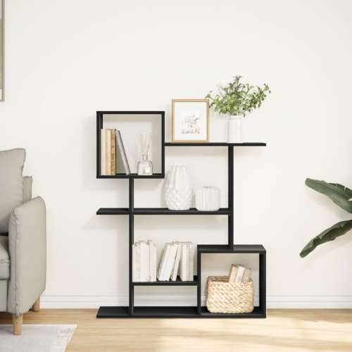 Paravan - Sobna pregrada / regal za knjige crni 92x29x112 cm drveni - Crna 1 112 cm Cijena