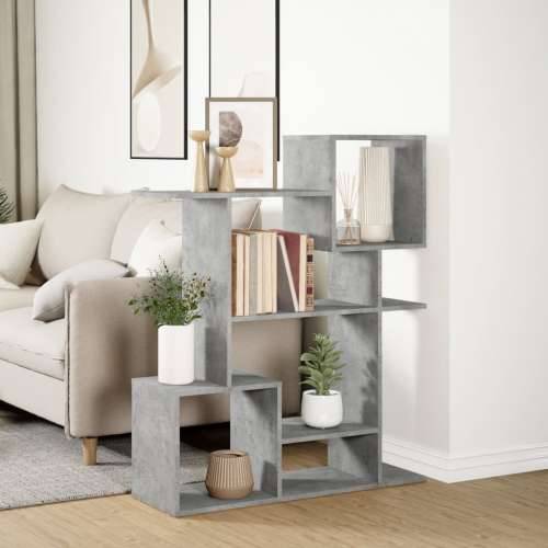 Paravan - Sobna pregrada / regal za knjige sivi 92x29x112 cm drveni - Beton siva 1 112 cm Cijena