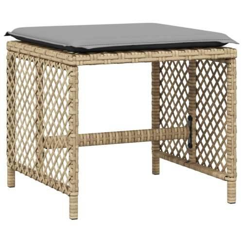 Vrtni taburei s jastucima 4 kom 41x41x36 cm od poliratana - Miješana bež 4 Cijena