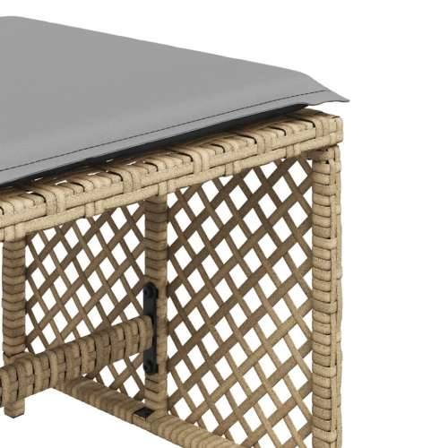 Vrtni taburei s jastucima 4 kom 41x41x36 cm od poliratana - Miješana bež 4 Cijena