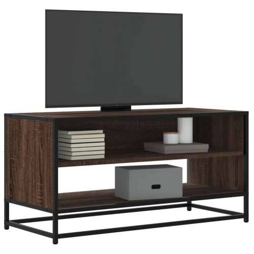 TV ormarić boja hrasta 91x40x46 cm konstruirano drvo i metal - Smeđi hrast 1 91 cm Cijena