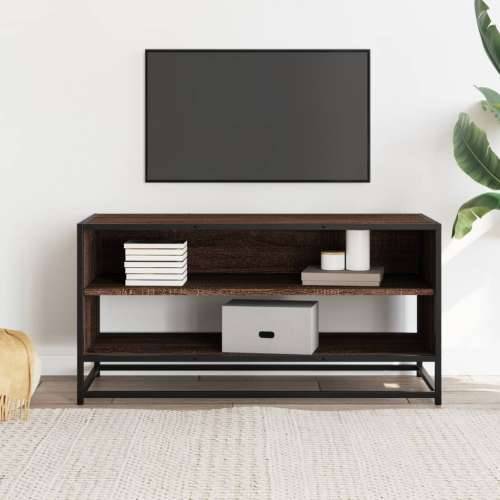 TV ormarić boja hrasta 91x40x46 cm konstruirano drvo i metal - Smeđi hrast 1 91 cm Cijena
