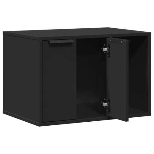Kutija za mačji pijesak crna 60x40x40 cm konstruirano drvo - Crna 60 x 40 x 40 cm Cijena