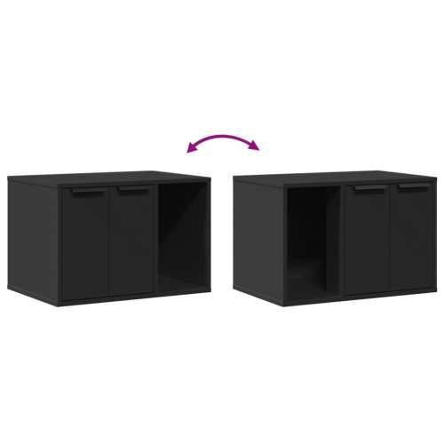 Kutija za mačji pijesak crna 60x40x40 cm konstruirano drvo - Crna 60 x 40 x 40 cm Cijena