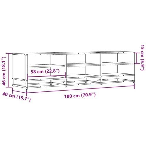 TV ormarić boja hrasta sonome 180x40x46 cm konstruirano drvo - Sivi hrast sonoma 1 180 cm Cijena