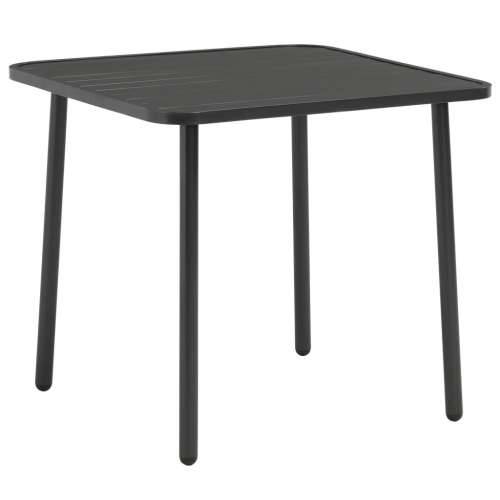 Vrtni stol tamno sivi 80 x 80 x 72 cm čelik