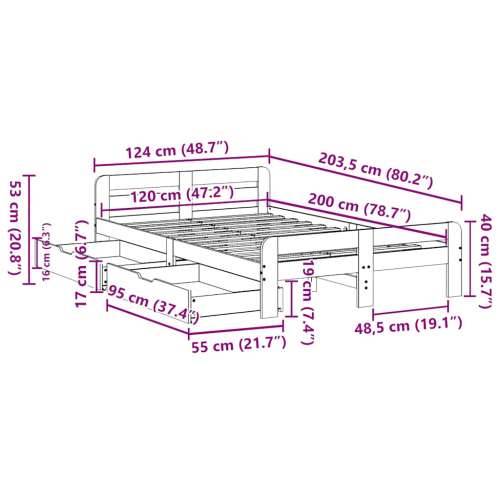 Okvir kreveta bez madraca bijeli 120 x 200 cm masivna borovina - Bijela 120 x 200 cm Cijena