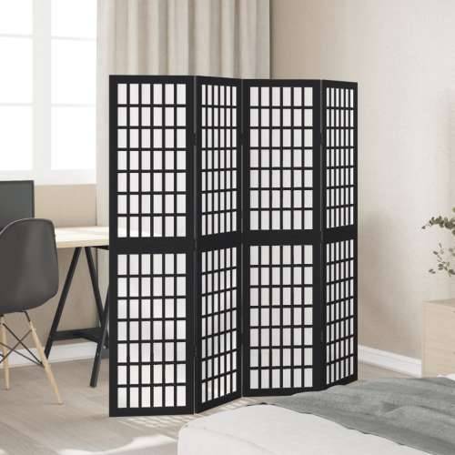 Paravan - Sobna pregrada s 4 panela crno od masivnog drva paulovnije - 40 x 160 cm 4 Cijena
