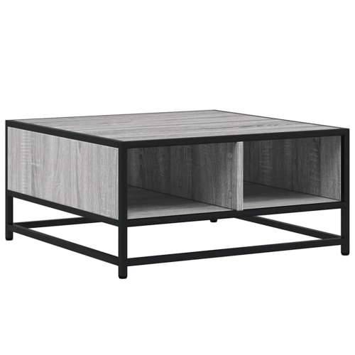 Stolić za kavu siva boja hrasta 60,5x60,5x30 cm drvo i metal - grey sonoma and black 60.5 x 60.5 x 30 cm 1 Cijena