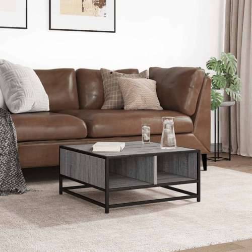 Stolić za kavu siva boja hrasta 60,5x60,5x30 cm drvo i metal - grey sonoma and black 60.5 x 60.5 x 30 cm 1 Cijena