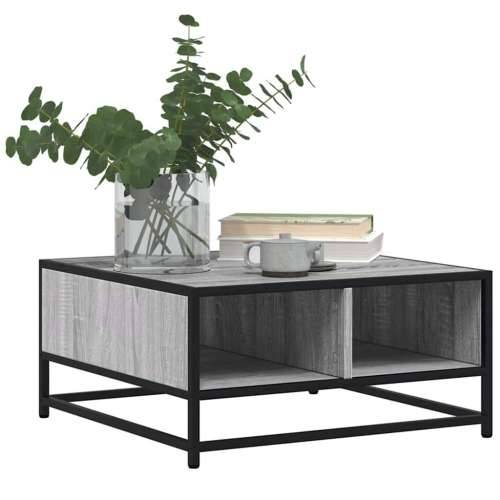 Stolić za kavu siva boja hrasta 60,5x60,5x30 cm drvo i metal - grey sonoma and black 60.5 x 60.5 x 30 cm 1 Cijena