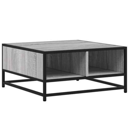 Stolić za kavu siva boja hrasta 60,5x60,5x30 cm drvo i metal - grey sonoma and black 60.5 x 60.5 x 30 cm 1 Cijena