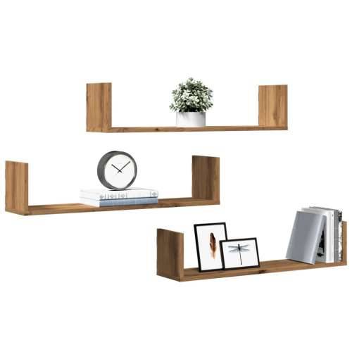 Zidne police 3 kom boja artisian hrast 80x18x18 cm drvene - Boja hrasta 80 x 18 x 18 cm 1 Cijena