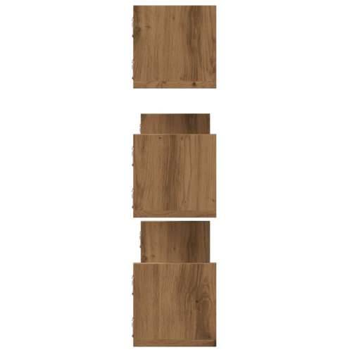 Zidne police 3 kom boja artisian hrast 80x18x18 cm drvene - Boja hrasta 80 x 18 x 18 cm 1 Cijena