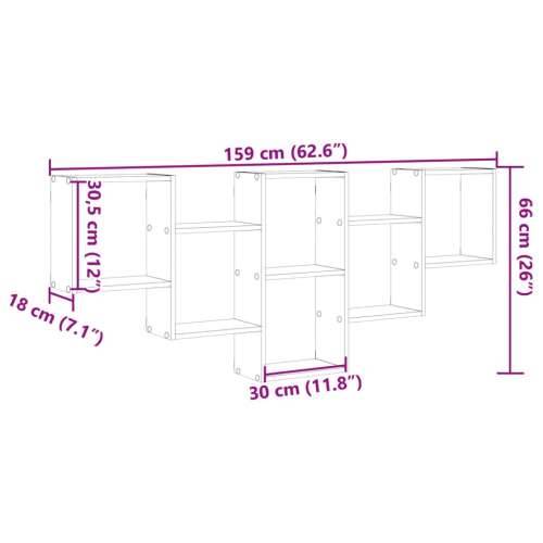 Zidna polica siva boja betona 159x18x66 cm konstruirano drvo - Beton siva 1 Cijena