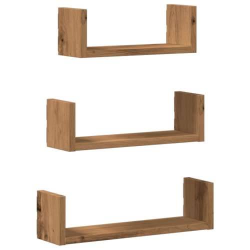 Zidne police 3 kom boja artisian hrast konstruirano drvo - Boja hrasta 40 x 10 x 10.5 cm 3 1 Cijena