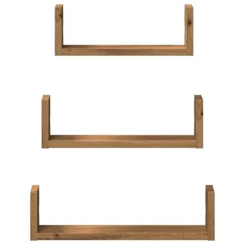 Zidne police 3 kom boja artisian hrast konstruirano drvo - Boja hrasta 40 x 10 x 10.5 cm 3 1 Cijena