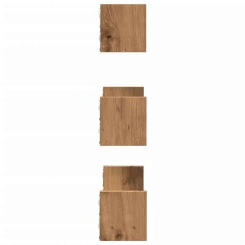 Zidne police 3 kom boja artisian hrast konstruirano drvo - Boja hrasta 40 x 10 x 10.5 cm 3 1 Cijena