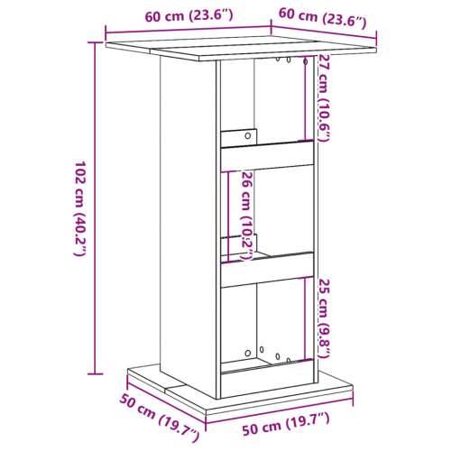 Barski stol s prostorom siva boja betona 60x60x102 cm drveni - Beton siva 1 Cijena