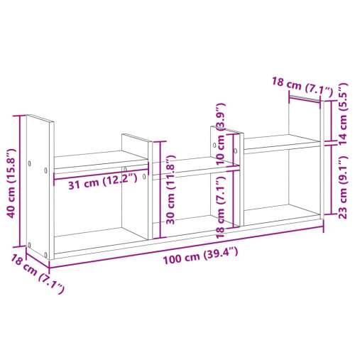Zidni ormarić siva boja betona 100x18x40 cm konstruirano drvo - Beton siva 1 Cijena