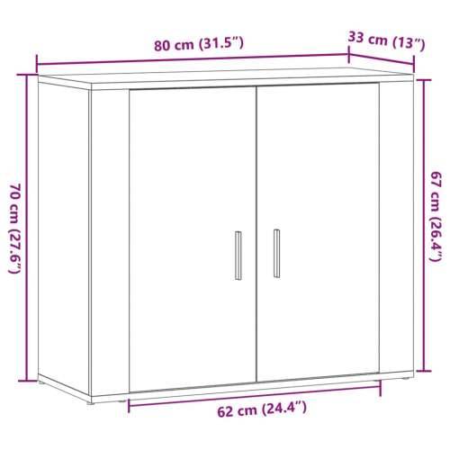 Komoda boja hrasta artisan 80 x 33 x 70 cm konstruirano drvo - Boja hrasta 1 Cijena