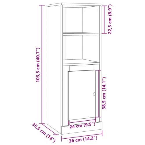 Visoka komoda boja hrasta 36x35,5x103,5 cm konstruiranog drva - Boja hrasta 1 Cijena