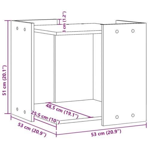 Kutija z mačji pijesak boja hrasta 53x53x51cm konstruirano drvo - sonoma hrast 53 x 53 x 51 cm Cijena
