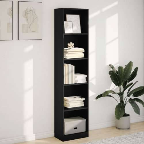 Regal za knjige crni 40x24x176 cm od konstruiranog drva - Crna 1 176 cm 40 cm Cijena
