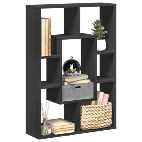 Regal za knjige crni 63x20x90 cm od konstruiranog drva - Crna 1 Cijena