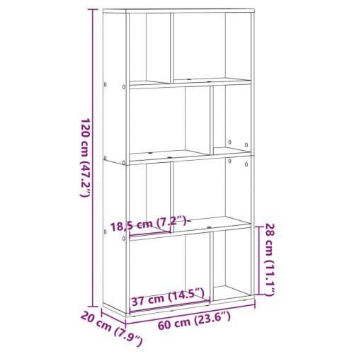 Regal za knjige boja hrasta 60x20x120 cm konstruirano drvo - Smeđi hrast 1 60 cm Cijena