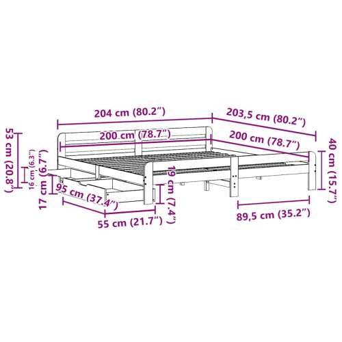Okvir kreveta bez madraca bijeli 200x200 cm od masivne borovine - Bijela 200 x 200 cm Cijena