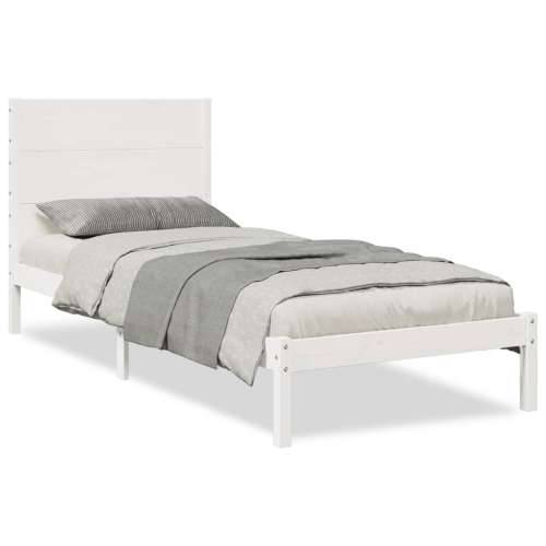 Dugi okvir kreveta bez madraca bijeli 100x210 cm masivno drvo - Bijela 100 x 210 cm Cijena
